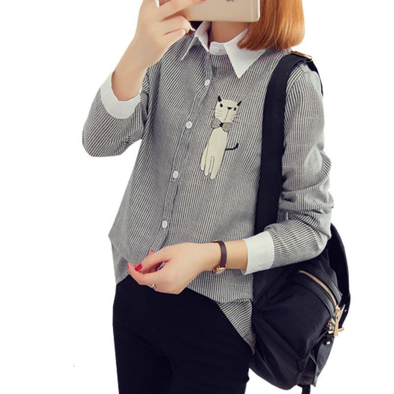 Embroidery Cat Womens Shirts Women Blouses Long Sleeve Full Striped Blouse Shirt Spring Autumn Winter Korean Fashion Casual Female Tops, Blue long sleeve
Embroidery Cat Womens Shirts Women Blouses Long Sleeve Full Striped Blouse Shirt Spring Autumn Winter Korean Fashion Casual Female Tops, Blue long sleeve