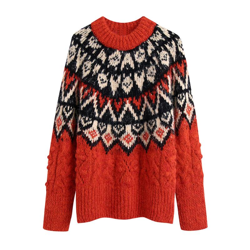Women's Sweaters 2021 Women Winter Geometric Jacquard Knitted Sweater With Pompoms Long Sleeve Crew Neck Loose Pullover Jumper, White;black
Women's Sweaters 2021 Women Winter Geometric Jacquard Knitted Sweater With Pompoms Long Sleeve Crew Neck Loose Pullover Jumper, White;black