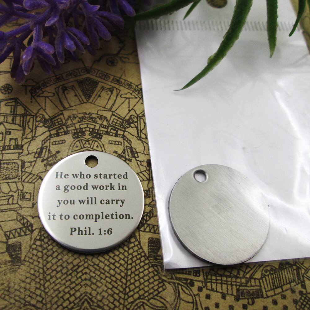 40pcs--stainless steel charms"He Who Started A Good Work in You Will Carry It To Completion. Phil. 1:6" more style choosing DIY pendants fo necklace
40pcs--stainless steel charms"He Who Started A Good Work in You Will Carry It To Completion. Phil. 1:6" more style choosing DIY pendants fo necklace