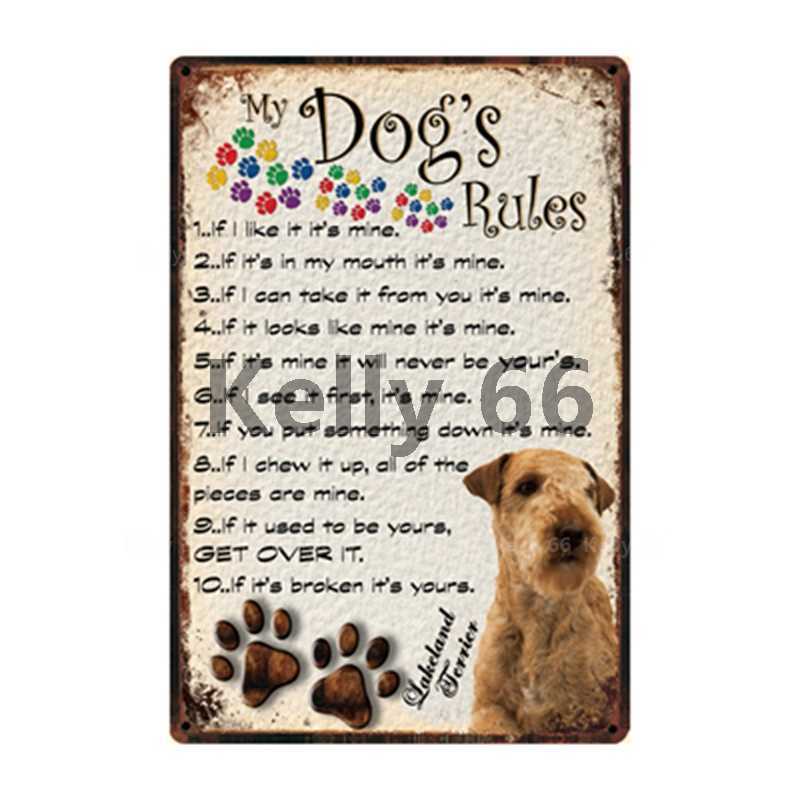 Pet Warning Dog Rules Better Lakeland Terrier Collie Metal Sign Home Decor Bar Wall Art Painting 20*30 CM Size DG-39
Pet Warning Dog Rules Better Lakeland Terrier Collie Metal Sign Home Decor Bar Wall Art Painting 20*30 CM Size DG-39