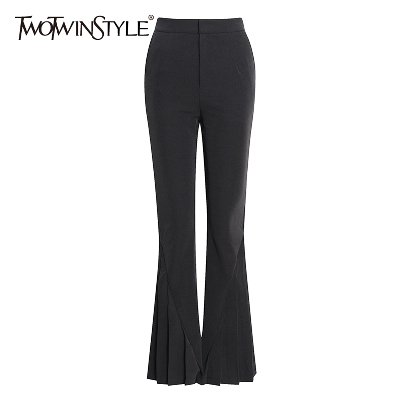 Patchwork Pleated Flare Pants For Women High Waist Solid Minimalist Trousers Female Fall Fashion Clothing 210521, Black
Patchwork Pleated Flare Pants For Women High Waist Solid Minimalist Trousers Female Fall Fashion Clothing 210521, Black