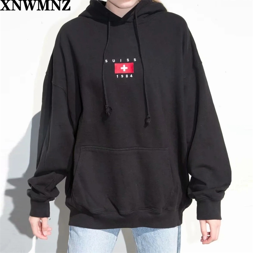 Autumn Winter Women Embroidery Flag Cotton Hoodie Oversized Ultimate Hooded Sweatshirt 210520, Black
Autumn Winter Women Embroidery Flag Cotton Hoodie Oversized Ultimate Hooded Sweatshirt 210520, Black