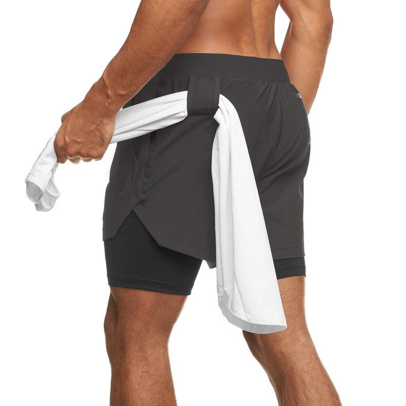 Running Shorts Brand Men's Summer Jogging Training Sport Men Quick Dry Gym Double Deck Fitness Workout Clothes