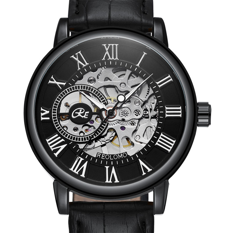 Fashion belt wristwatches men's skeleton design manual mechanical watch gold silver & black simple dial luminous hands water resistant Roman numerals for Men 42mm
Fashion belt wristwatches men's skeleton design manual mechanical watch gold silver & black simple dial luminous hands water resistant Roman numerals for Men 42mm