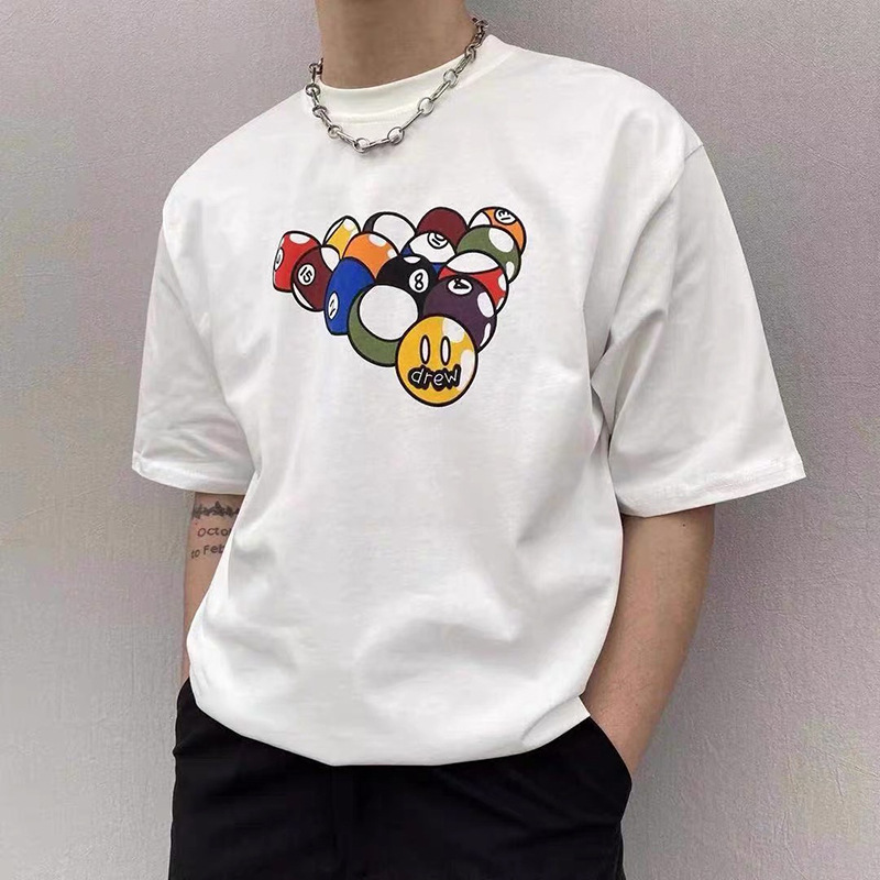 Drew smiling face color billiards short sleeve Justin Bieber same fashion brand high street simple loose couple T-shirt for men ZLFE, White;black
Drew smiling face color billiards short sleeve Justin Bieber same fashion brand high street simple loose couple T-shirt for men ZLFE, White;black