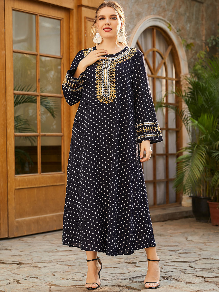 Ramadan Turkey India Muslim Dress Polka Dot Abaya Duabi Arabic Vestidos Moroccon Kaftan Islamic Clothing Jilbab Gown Robe 2021
Ramadan Turkey India Muslim Dress Polka Dot Abaya Duabi Arabic Vestidos Moroccon Kaftan Islamic Clothing Jilbab Gown Robe 2021