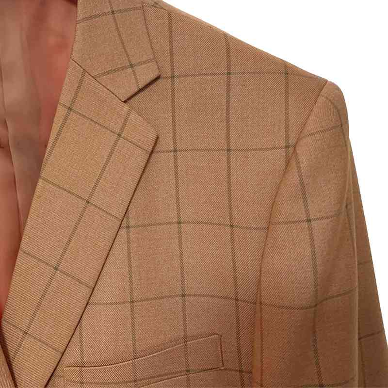 Men's Suits & Blazers Fashion Blazer Orange Windowpane Jacket Custom Made Slim Fit Casual Men Stylish Design Top With Patch Pocket
