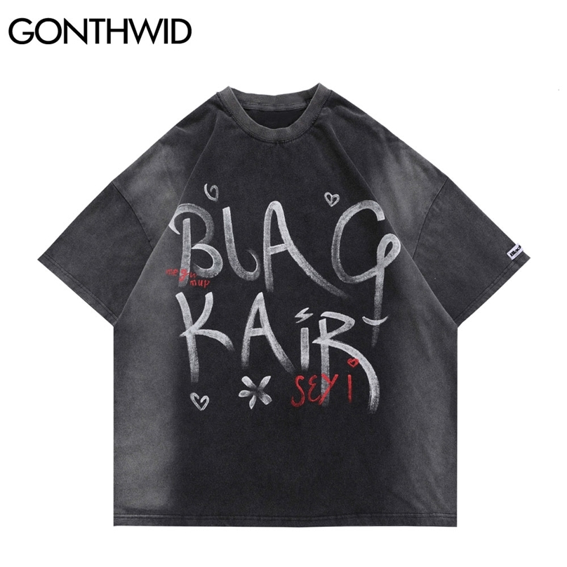 Oversized T-Shirts Hip Hop Distressed Graffiti Tie Dye Short Sleeve Tshirts Streetwear Fashion Punk Rock Gothic Tops 210602, Brown
Oversized T-Shirts Hip Hop Distressed Graffiti Tie Dye Short Sleeve Tshirts Streetwear Fashion Punk Rock Gothic Tops 210602, Brown