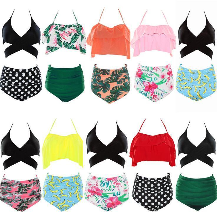 women floral swimsuits bikini high waist ruffle swimwear lace-up bandage swimsuit bathing suits tankini summer beachwear yfa1067, White;black
women floral swimsuits bikini high waist ruffle swimwear lace-up bandage swimsuit bathing suits tankini summer beachwear yfa1067, White;black