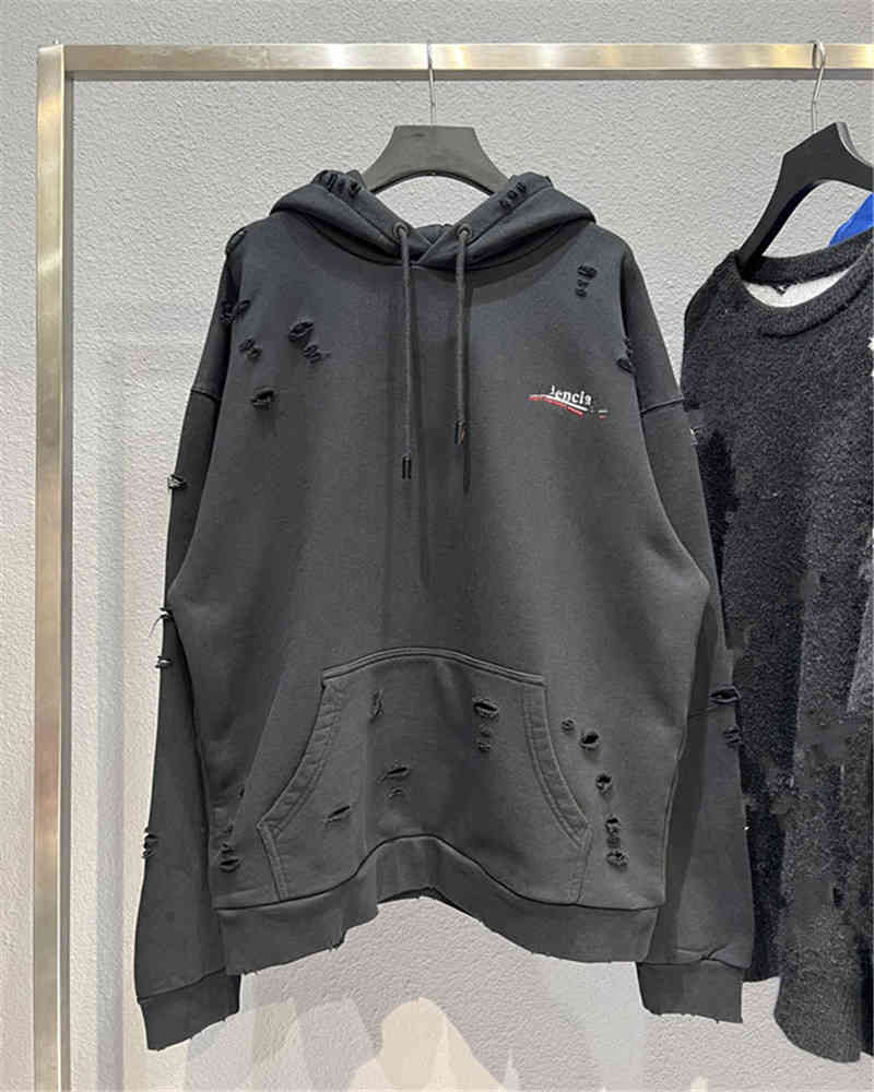 Men's Hoodies & Sweatshirts High version 21fw autumn and winter wave Cola printed ins couple hole worn Paris Sweater Hoodie ZQLT, Black
Men's Hoodies & Sweatshirts High version 21fw autumn and winter wave Cola printed ins couple hole worn Paris Sweater Hoodie ZQLT, Black