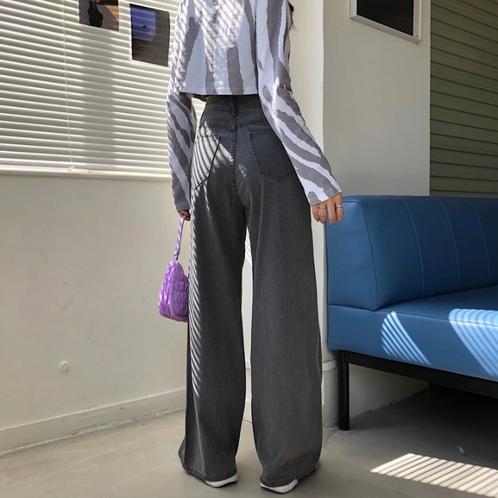Jeans Woman High Waist Wide Leg Trousers Tassel Patch Harajuku Womens Loose Daily Setreetwear Hip-hop Pants 210422