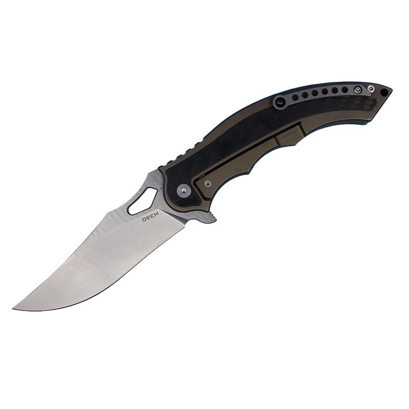 Top Quality Ceramics Ball Bearing Flipper Folding Knife M390 Satin Blade Carbon Fiber + TC4 Titanium Handle With Leahther bag Inhgo
Top Quality Ceramics Ball Bearing Flipper Folding Knife M390 Satin Blade Carbon Fiber + TC4 Titanium Handle With Leahther bag Inhgo