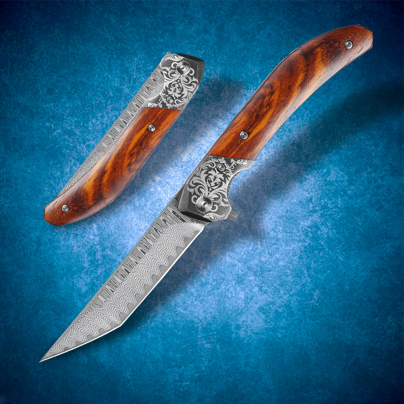 Damascus steel pocket folding knife bearing quick opening EDC hunting tool fighting tactics cool sword outdoor fishing hiking camping self-d
Damascus steel pocket folding knife bearing quick opening EDC hunting tool fighting tactics cool sword outdoor fishing hiking camping self-d