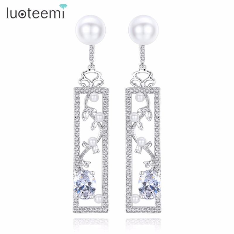 Dangle & Chandelier LUOTEEMI Brand Elegant Delicate Geometic Flower Shape Clear Imitation Pearl CZ Drop Earrings Gift For Girl Friend Wife M
Dangle & Chandelier LUOTEEMI Brand Elegant Delicate Geometic Flower Shape Clear Imitation Pearl CZ Drop Earrings Gift For Girl Friend Wife M