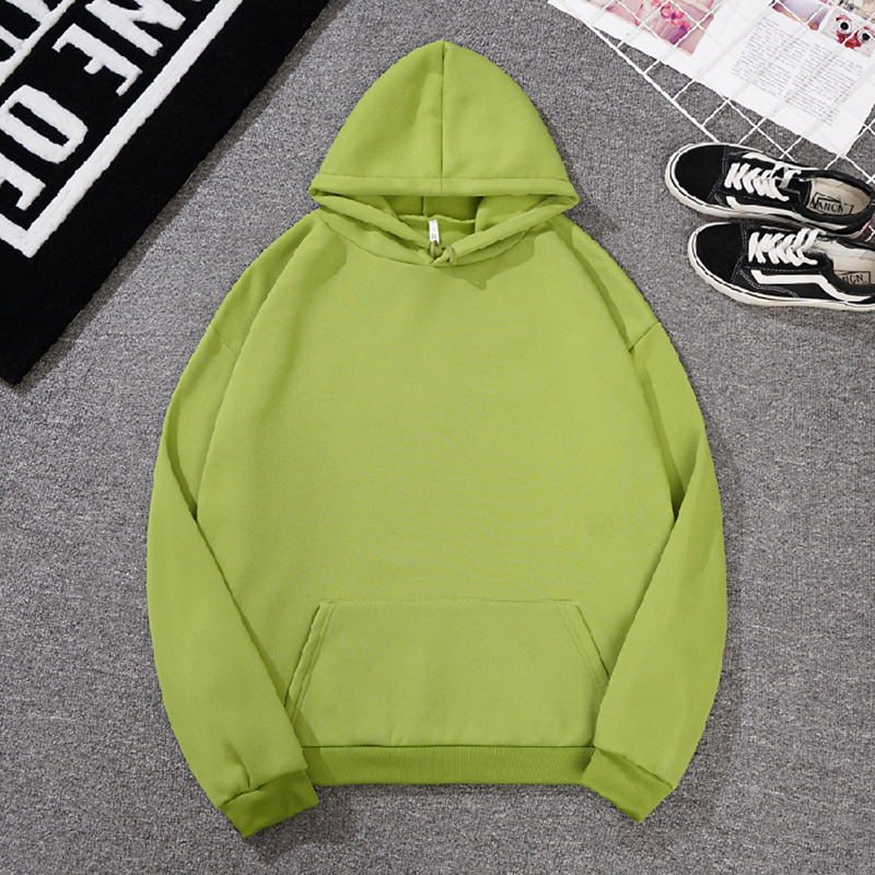 Solid Oversized Hoodie Clothing Polyester Blouses Bottoming Long Sleeve Tops Loose Pocket Sweatshirt Girl Casual Pullover 220314