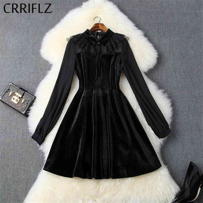 Autumn Winter Dress Women Ruffles Mesh Patchwork Velvet Short Lantern Sleeve Turn Down Collar Black 210520
Autumn Winter Dress Women Ruffles Mesh Patchwork Velvet Short Lantern Sleeve Turn Down Collar Black 210520
