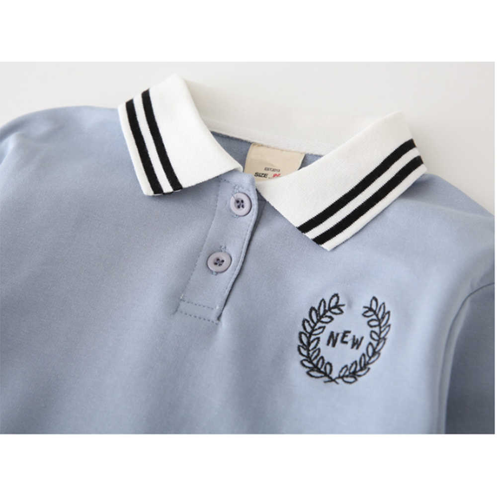 Mudkingdom Boys Sweatshirts Long Sleeve Pullover Casual Tops Fashion Embroidery Lapel Clothes Spring Autumn 210615