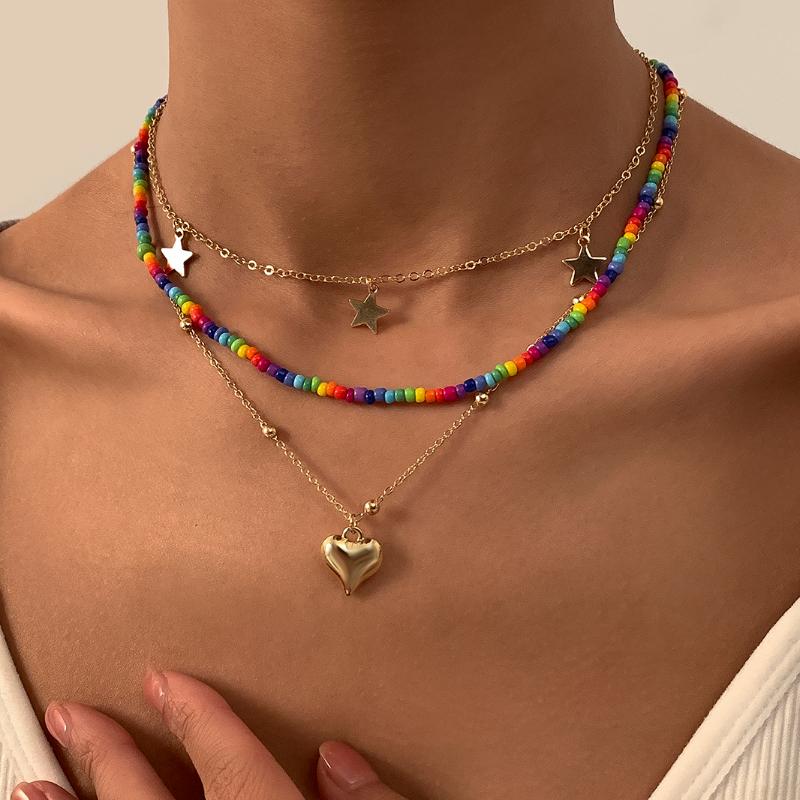 Chains Ingemark Multilayer Boho Seed Bead Choker Necklaces For Women Neck Chain Candy Star Heart Pendant Necklace Jewelry Collier Femme, Silver
Chains Ingemark Multilayer Boho Seed Bead Choker Necklaces For Women Neck Chain Candy Star Heart Pendant Necklace Jewelry Collier Femme, Silver