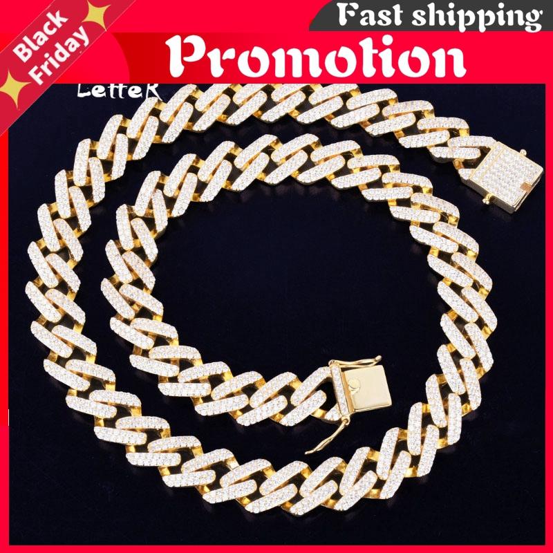 Chains 14mm Miami Cuban Choker Square Link Necklace Gold Color Iced Out Cubic Zirconia Rock Hop Style Men's Jewelry, Silver 
Chains 14mm Miami Cuban Choker Square Link Necklace Gold Color Iced Out Cubic Zirconia Rock Hop Style Men's Jewelry, Silver