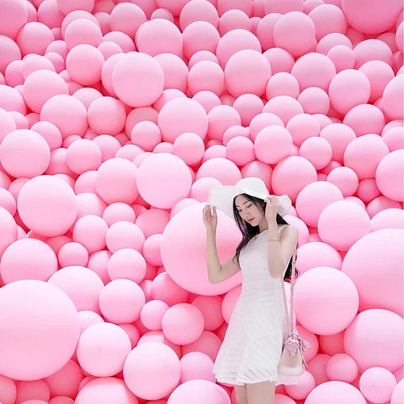 100pcs Matte Pink Balloon 2.2g Thickened Round Latex Wedding Decoration Girl Birthday Party Decor Supplies Wholesale