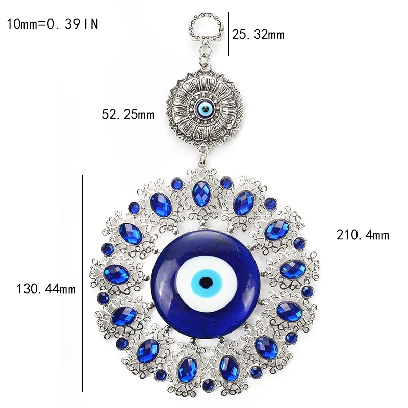 Lucky Turkish Evil Wall Hanging Glass Keychain Ethnic Crystal Big Eye Car Key Chain Fashion Jewelry EY4914 210409