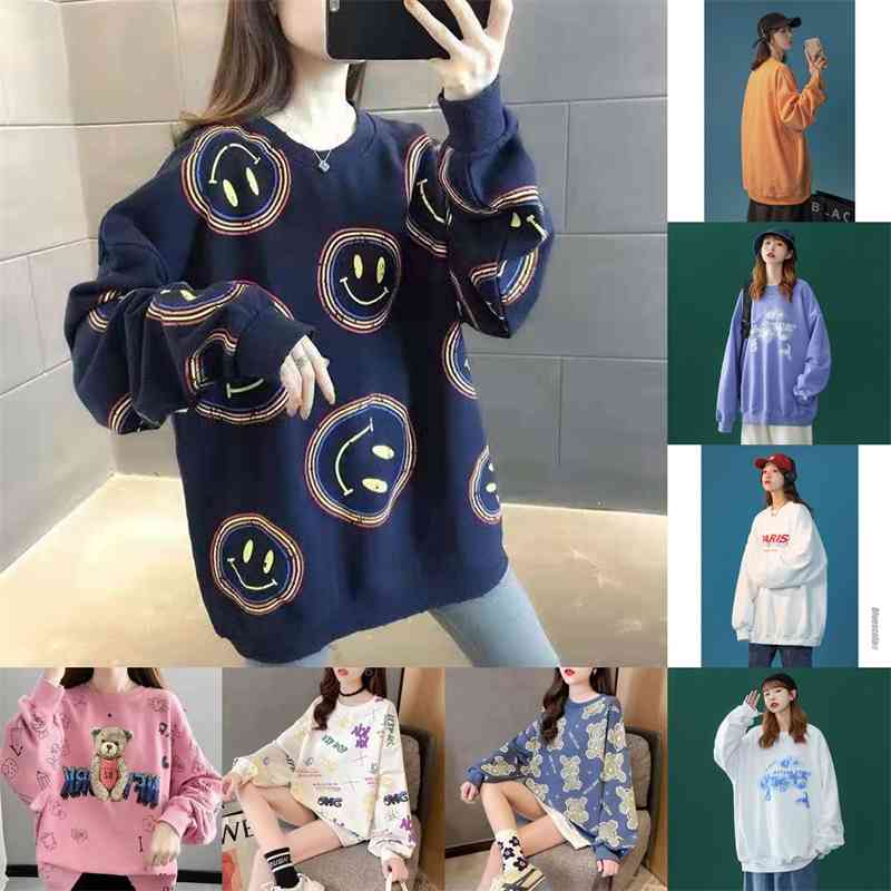 Autumn and winter printed round neck hoodless long sleeve fashion temperament commuter Pullover women's night market, Contact merchants
Autumn and winter printed round neck hoodless long sleeve fashion temperament commuter Pullover women's night market, Contact merchants