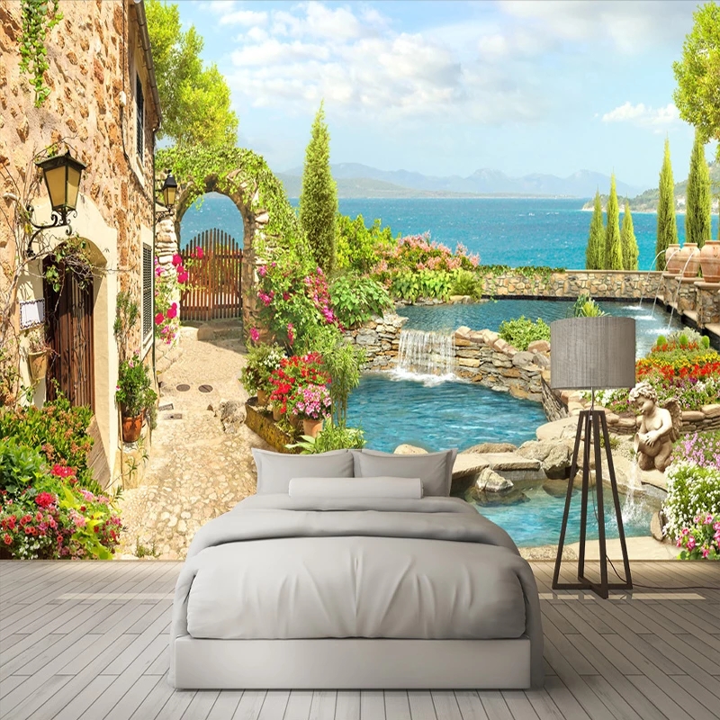 High Quality Custom 3D Photo Wallpaper Bedroom Walls Garden Landscape Living Room Background Wall Home Decor