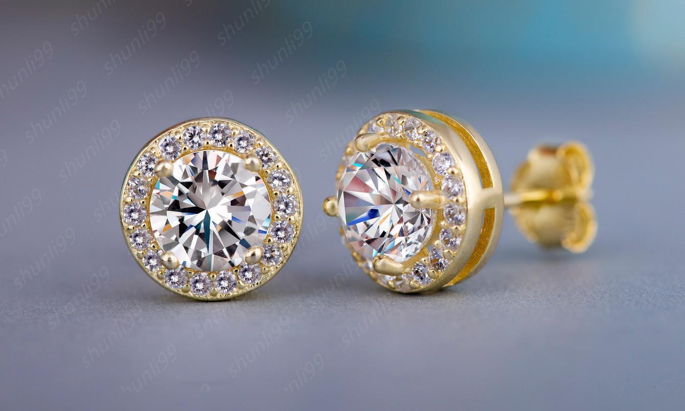Designer Earrings Women Stud Earrings 18K Gold Plated Diamond Earrings for Woman Zircon Earrings Wedding Jewelry