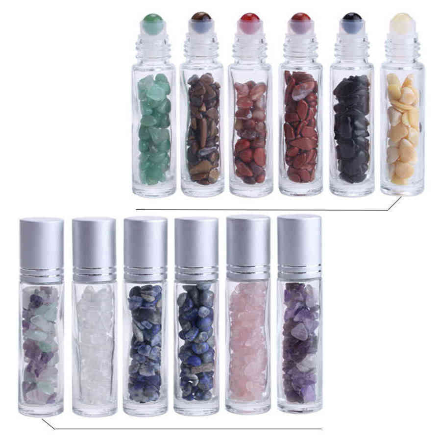10ML Natural Gemstone Essential Oil Roller Ball Bottles Clear Perfumes Oil Liquids Roll On Bottles With Crystal Chips 10 Colors
10ML Natural Gemstone Essential Oil Roller Ball Bottles Clear Perfumes Oil Liquids Roll On Bottles With Crystal Chips 10 Colors