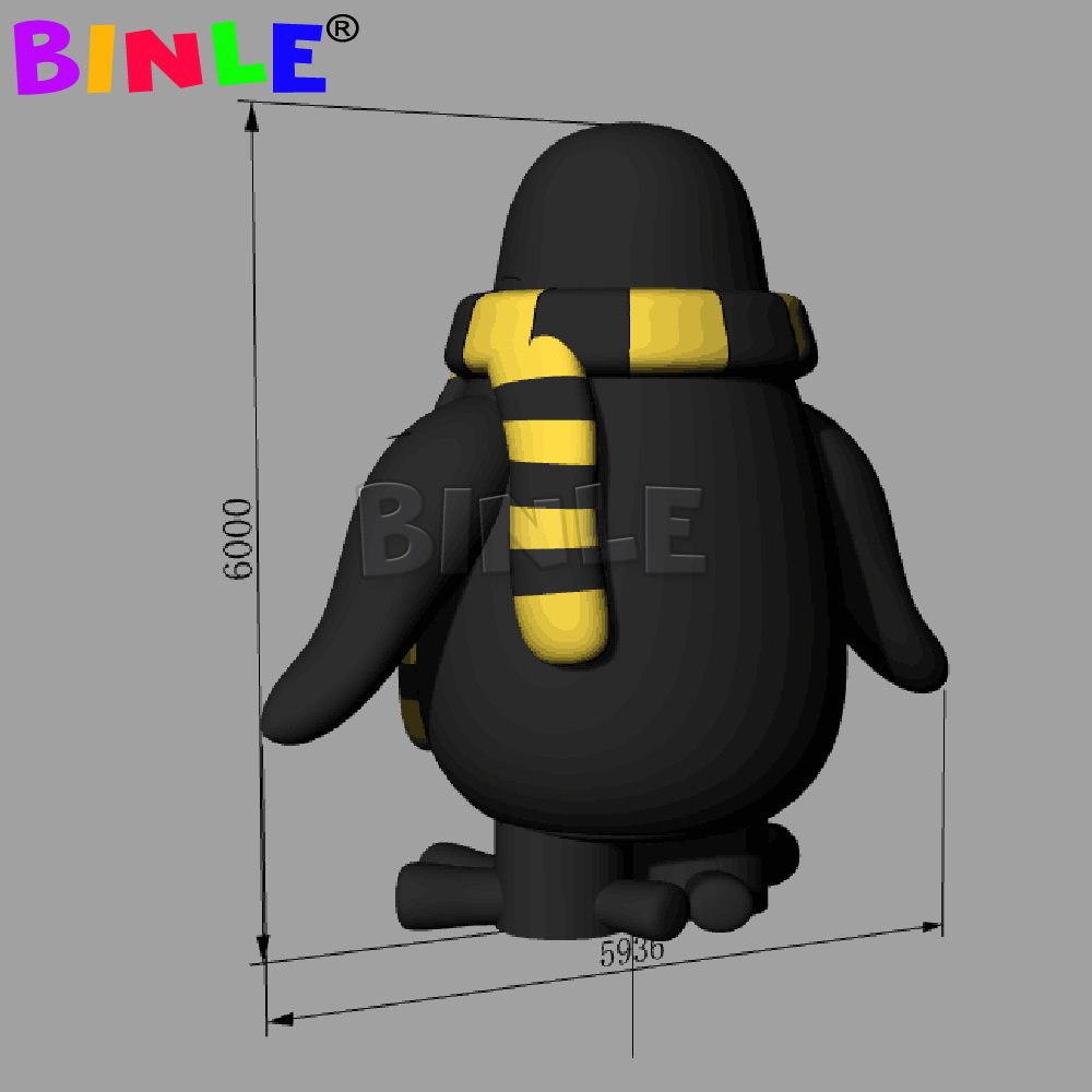 Customized 28ft Tall Giant Inflatable Chad The Penguin For Outdoor Christmas Decoration