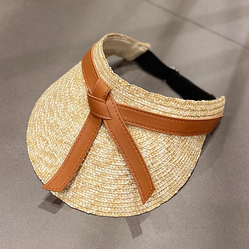 Wide Brim Hats Summer Hand-woven Belt Wheat Straw Sun Women Visor Caps Empty Top Beach Hat Wholesale Drop, Apricot
Wide Brim Hats Summer Hand-woven Belt Wheat Straw Sun Women Visor Caps Empty Top Beach Hat Wholesale Drop, Apricot