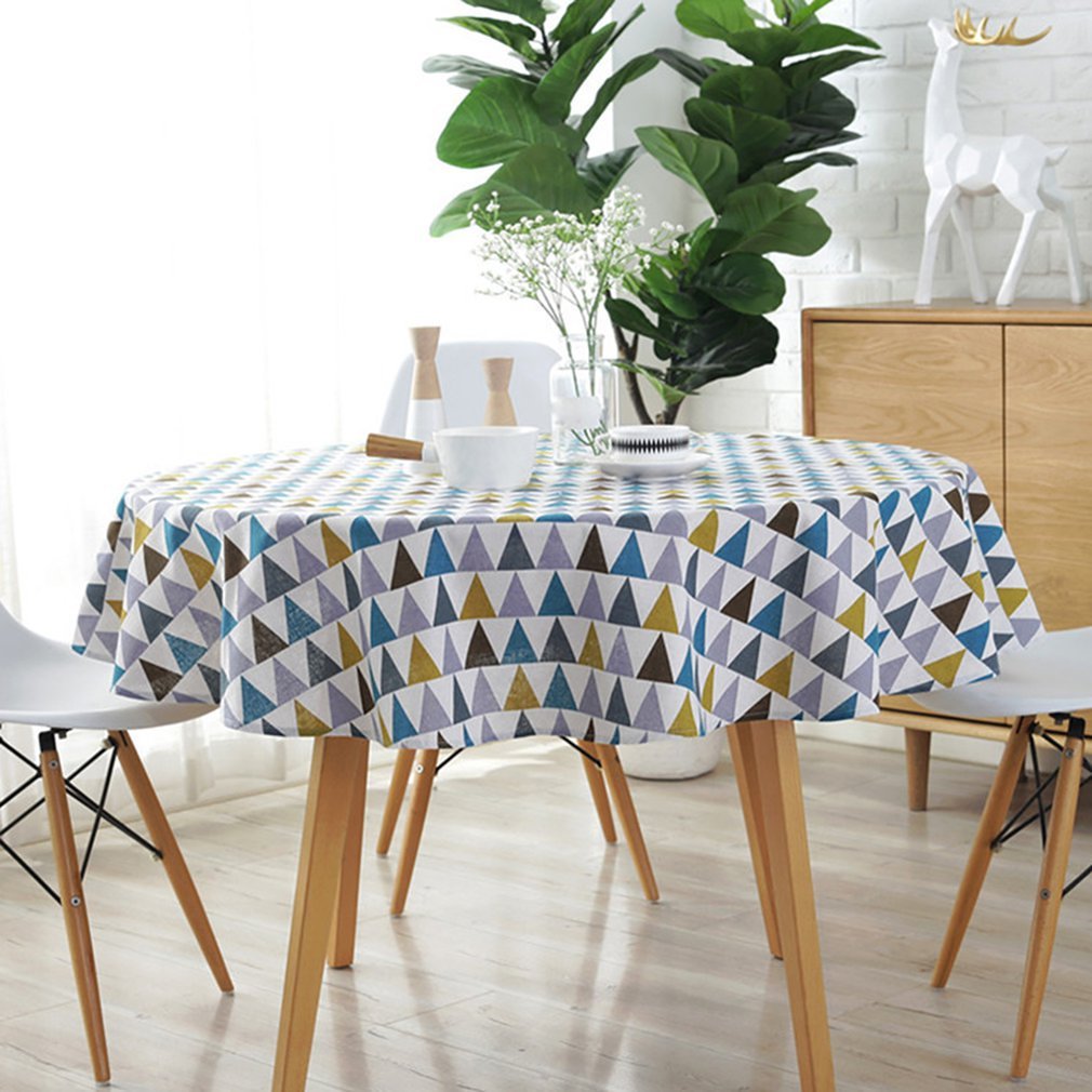 Nordic Polyester Cotton Round Table Clothing Banquet Party Table Beautiful Table Decoration Props Delivery