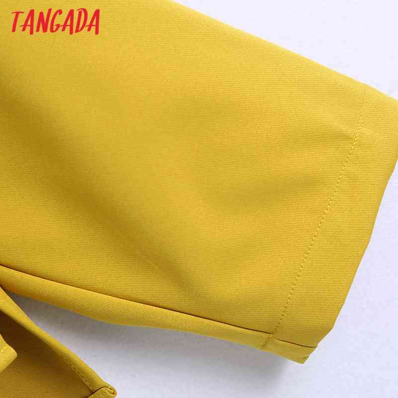 Women Fashion Oversized Yellow Spring Jacket Double Breasted Long Sleeve Female Outerwear Chic Tops BE526 210416