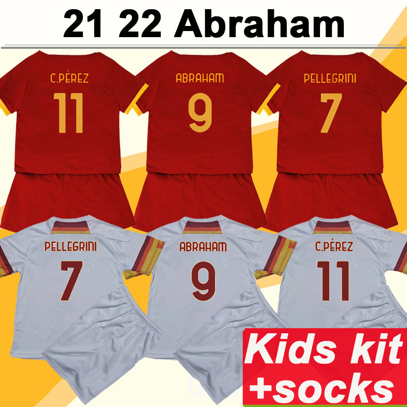 21 22 el shaarawy abraham zaniolo kids kit soccer jerseys mancini pellegrini veretout home away football shirt short sleeve child uniforms, Black
21 22 el shaarawy abraham zaniolo kids kit soccer jerseys mancini pellegrini veretout home away football shirt short sleeve child uniforms, Black