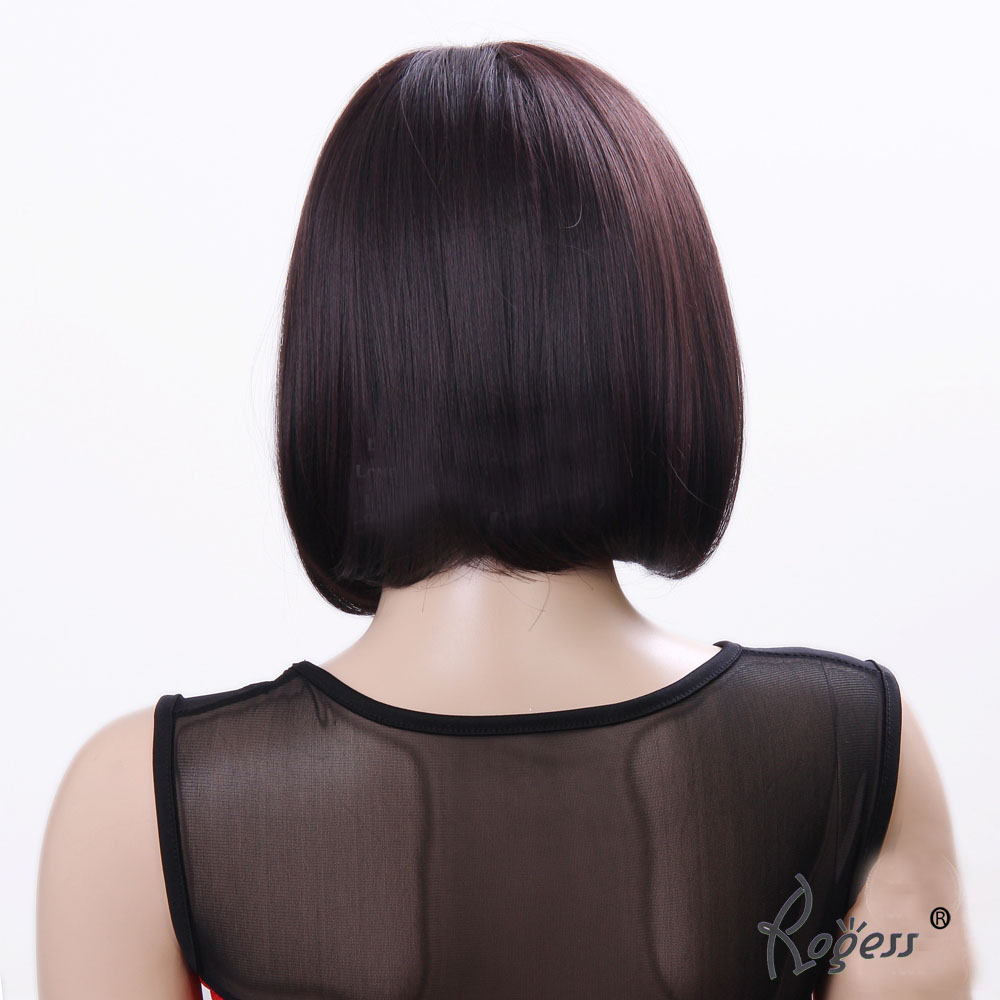 Beautiful Short Bob High Temperature Brown Straight Hair wig for Fashion Ladys Daily Life Cosplay