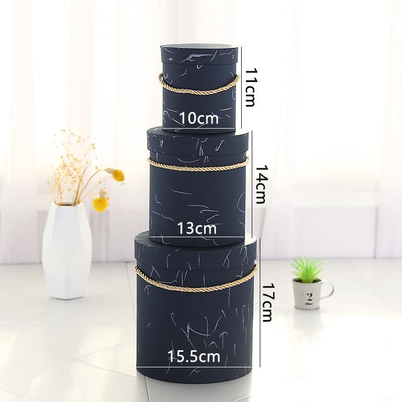 Round Flower Paper Boxes Lid Hug Florist Hold The Bucket Gift Packaging Box Candy Bar Party Wedding Storage Wrap