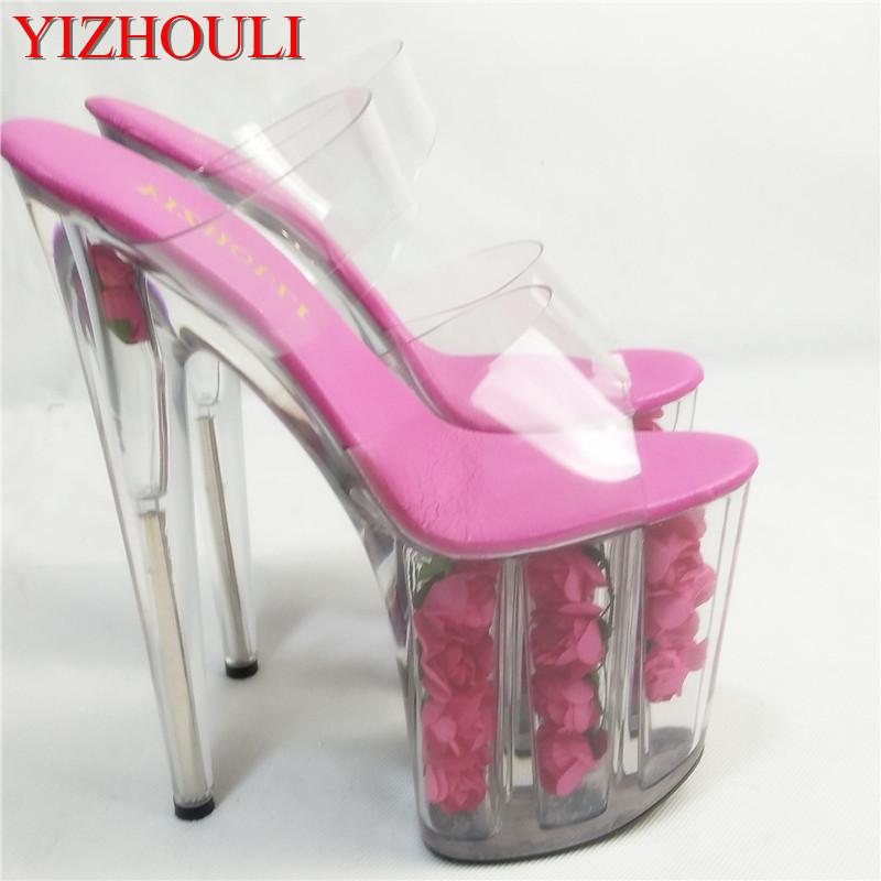 Slippers Full Transparent Crystal Romantic Rose Bride Wedding Shoes 20cm Ultra High Heels Platform 8 Inch Flower, Black
Slippers Full Transparent Crystal Romantic Rose Bride Wedding Shoes 20cm Ultra High Heels Platform 8 Inch Flower, Black
