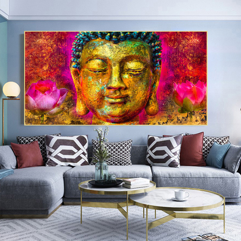 Colorful Buddha Canvas Painting Abstract Pictures Wall Art For Living Room Decoration Posters And Prints NO FRAME