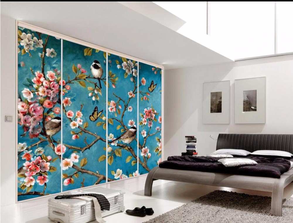 Custom wallpaper 3d Chinese Style Flowers And Birds Background Wall Decor Painting Living Room Entrance 3D Wallpapers