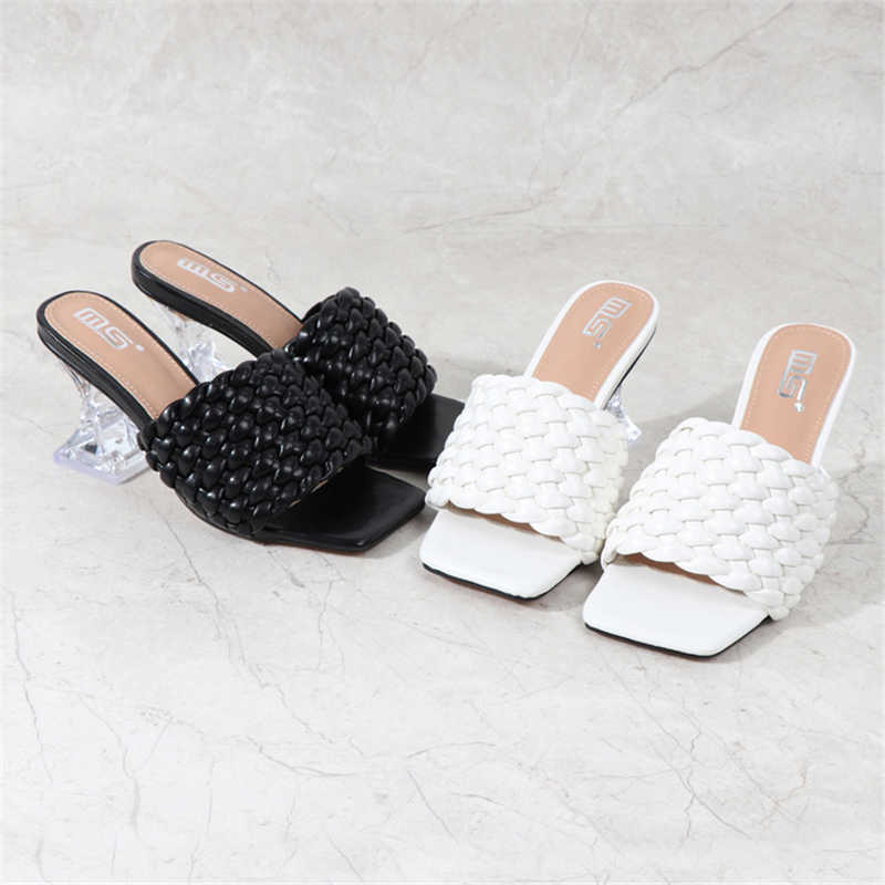 Women's Shoes Woven Sandals Mules Female Slippers Outdoor Glass Heel Ladies Slides Crystal Heels Designer Shoes Casual Footwear Y0721, Blue
Women's Shoes Woven Sandals Mules Female Slippers Outdoor Glass Heel Ladies Slides Crystal Heels Designer Shoes Casual Footwear Y0721, Blue