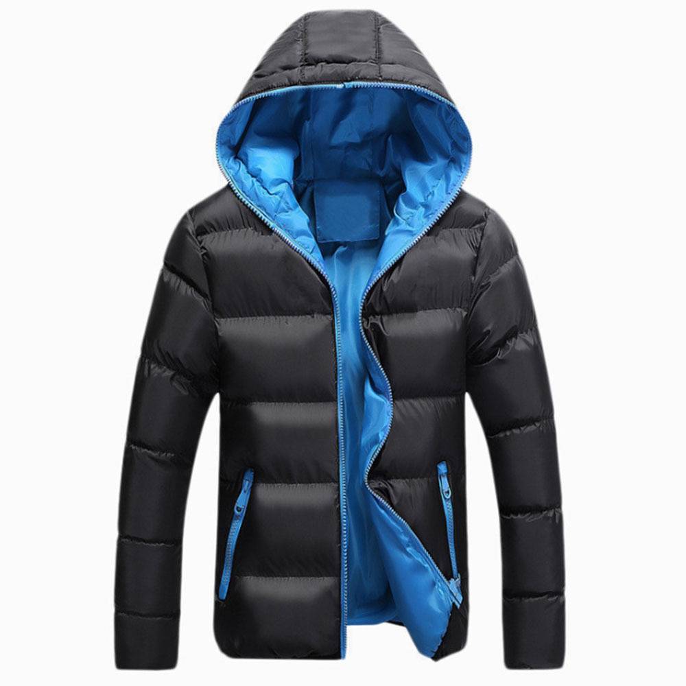 Men Winter Casual Hooded Thick Padded Jacket Zipper Slim Men And Women Coats Men Parka Outwear Warm JK18053 210518