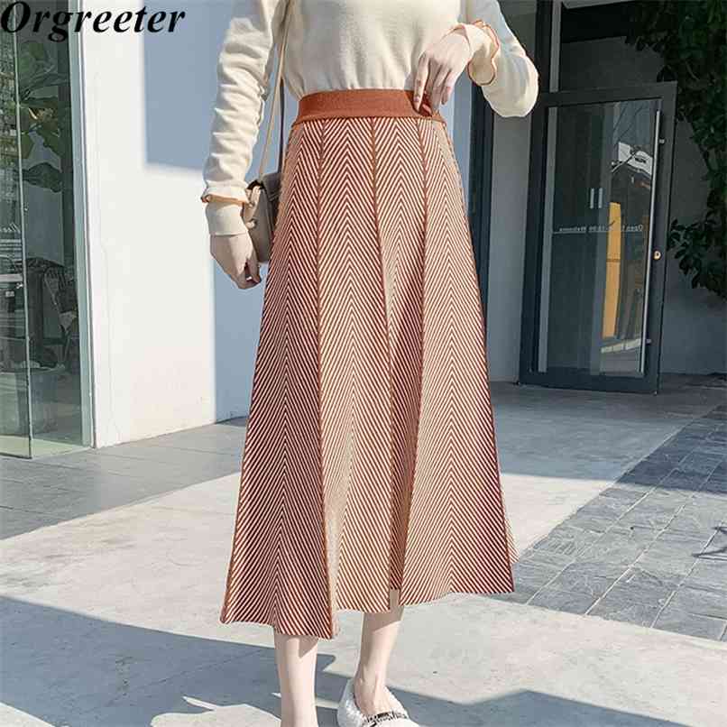 Knitted Skirt Wave pattern High-waist Mid-calf Skirts Women's Autumn and Winter Patchwork Pleated Long Sweater 210602, Picture color
Knitted Skirt Wave pattern High-waist Mid-calf Skirts Women's Autumn and Winter Patchwork Pleated Long Sweater 210602, Picture color