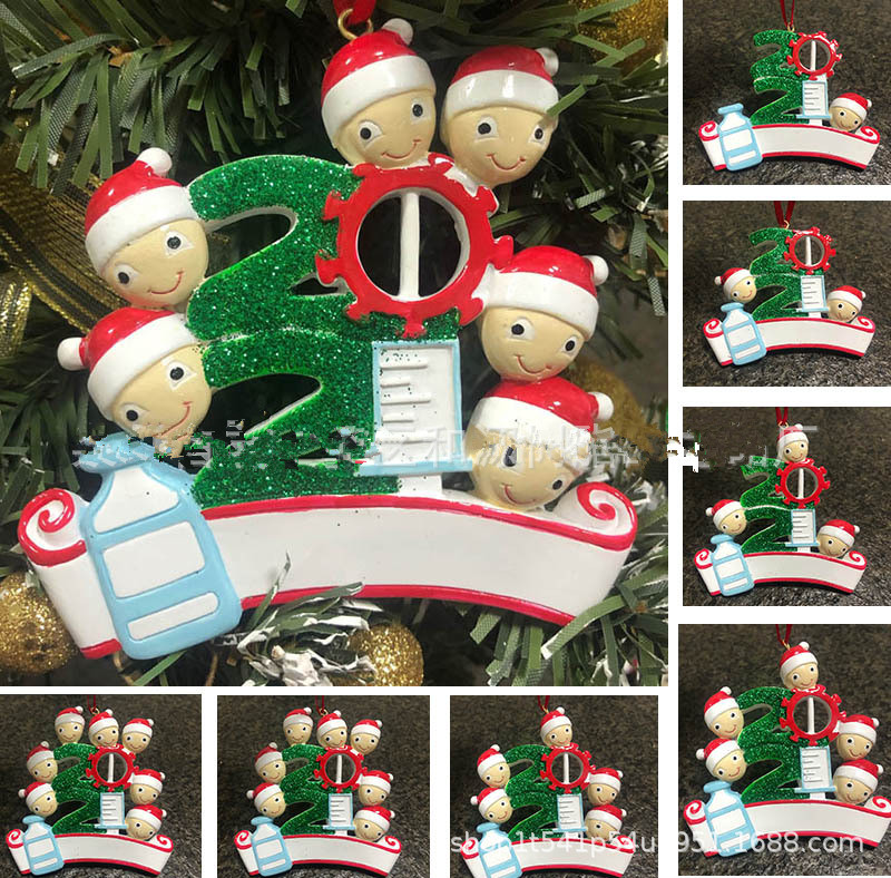 Resin 2021 DIY Christmas Decoration Quarantine Ornaments Family of 1-7 Heads DIY Xmas Tree Pendant Accessories with Rope
Resin 2021 DIY Christmas Decoration Quarantine Ornaments Family of 1-7 Heads DIY Xmas Tree Pendant Accessories with Rope