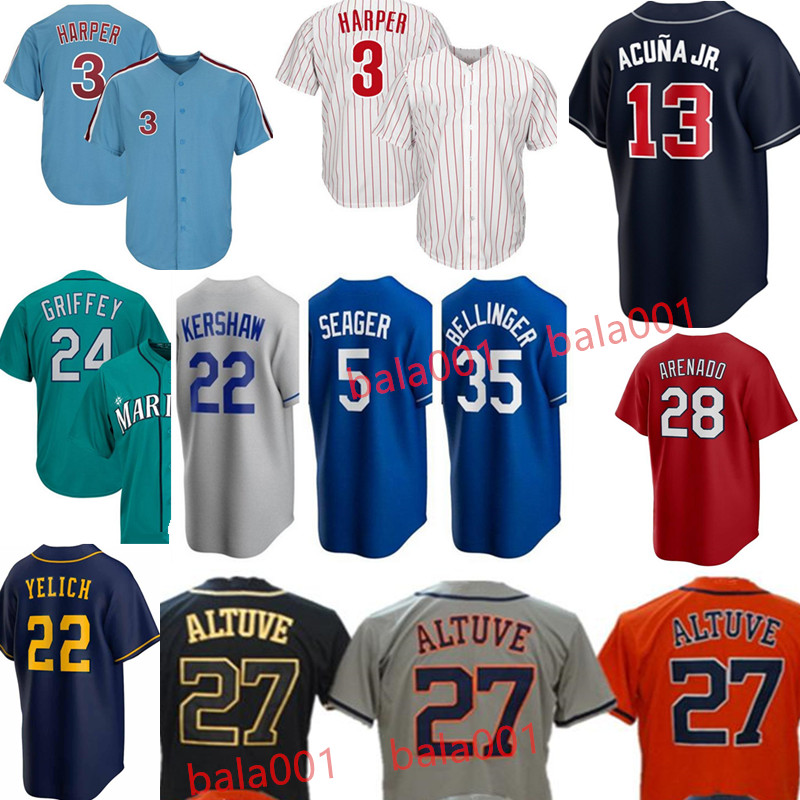 2021 new Baseball Jersey 34 David Ortiz 28 Nolan Arenado 3 harper 24 Ken Griffey Jr 27 Jose Altuve 2 Alex Bregman 22 Yelich mens stitched blue white red, As
2021 new Baseball Jersey 34 David Ortiz 28 Nolan Arenado 3 harper 24 Ken Griffey Jr 27 Jose Altuve 2 Alex Bregman 22 Yelich mens stitched blue white red, As