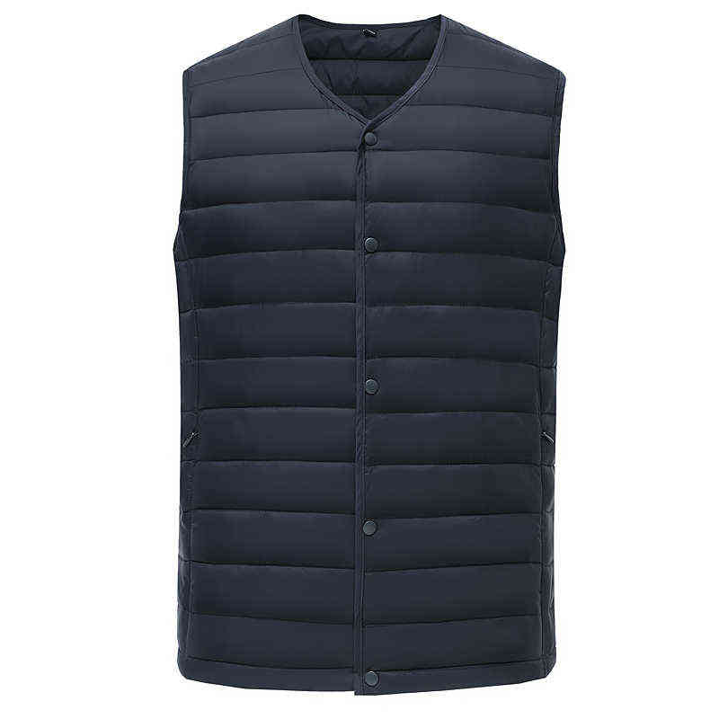Spring autumn Men's Waistcoat Ultra Light Cotton Vest Men Without Collar Waterproof Sleeveless Warm Male Slim Clothes,B1992 211111