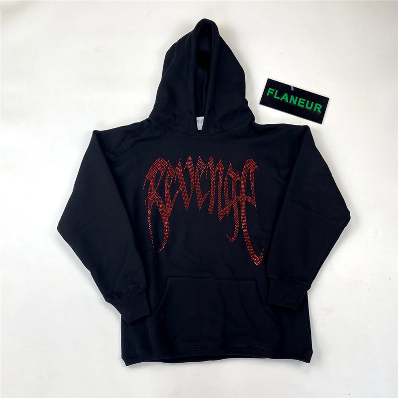 Mens Designer Hoodies REVENGE Red Rhinestone High Street Fashion Hooded Hoodie Sweatshirt, Black
Mens Designer Hoodies REVENGE Red Rhinestone High Street Fashion Hooded Hoodie Sweatshirt, Black