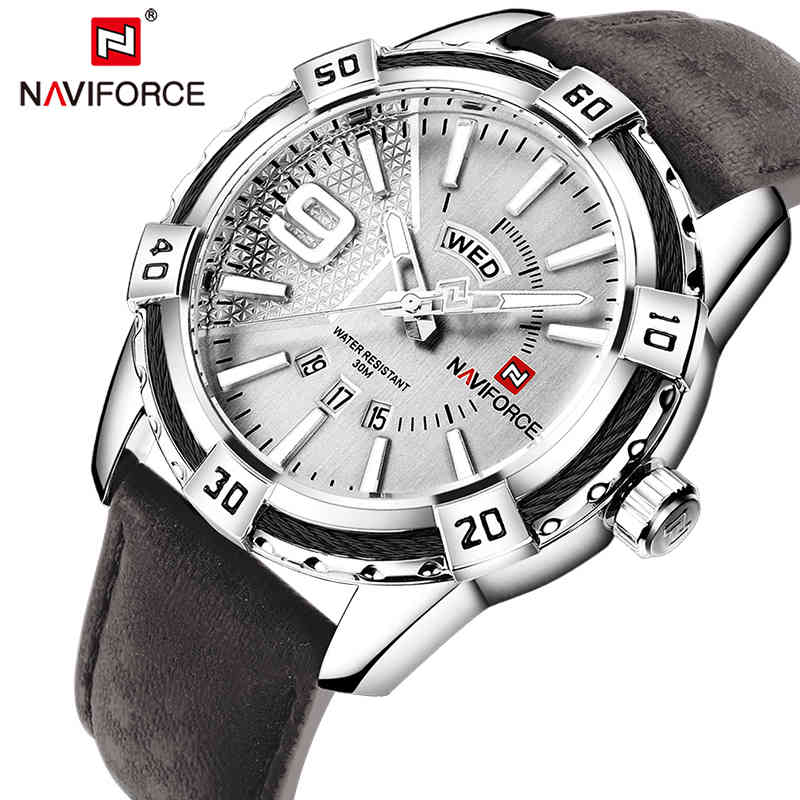 NAVIFORCE Men Watches Fashion Quartz Wrist Watches Men's Military Waterproof Sports Watch Male Date Clock Relogio Masculino 210517, Silver white
NAVIFORCE Men Watches Fashion Quartz Wrist Watches Men's Military Waterproof Sports Watch Male Date Clock Relogio Masculino 210517, Silver white