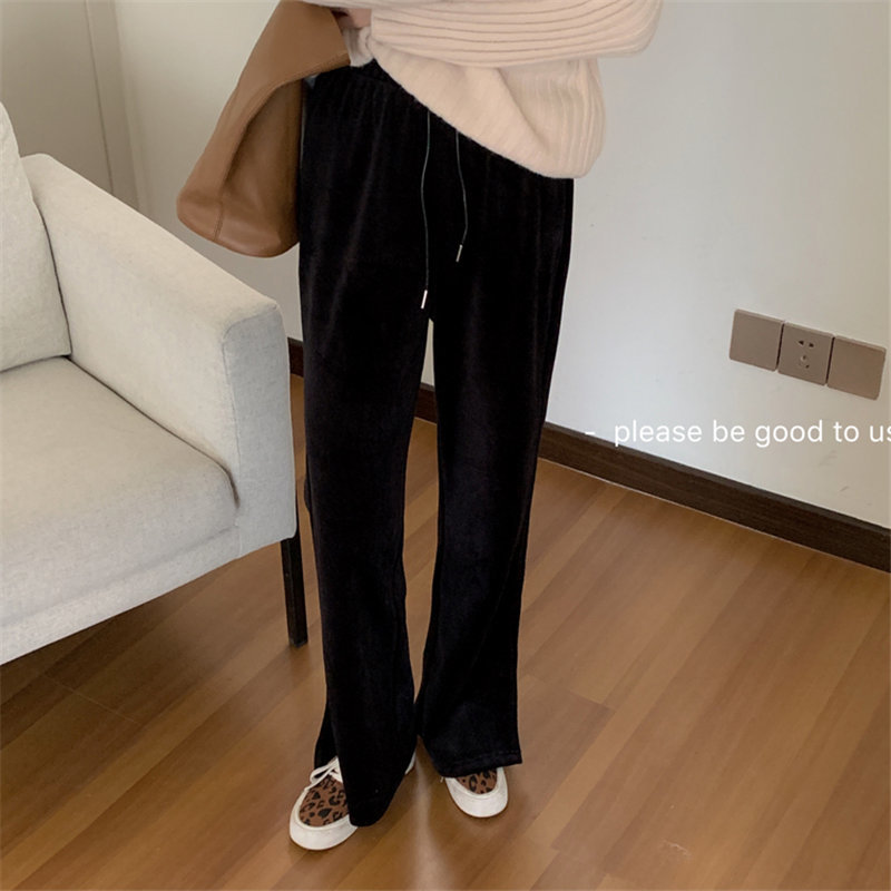 Office Lady Trousers Chic Split Solid Korean Slim High Waist Stylish Women Streetwear All Match Casual Pants 210421