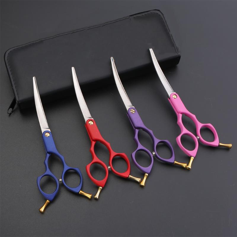 Hair Scissors 6.0/7.0 Inch Pet Grooming Dog Cutting Shears Curved Scissor Professional For