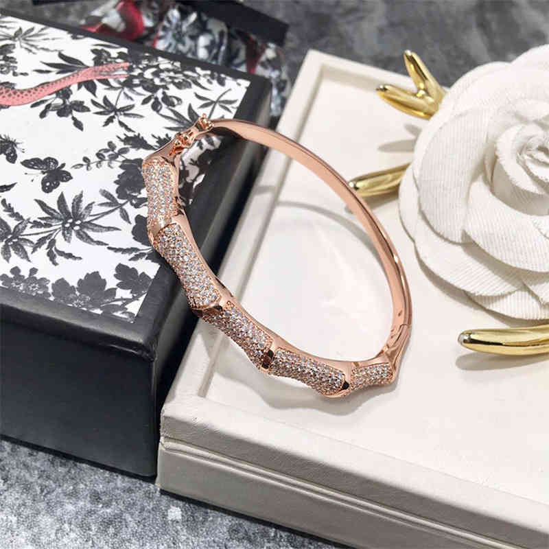 Charm Bracelets 09 Rising Design Sense of Chinese Style Bamboo Semi Diamond Gold-plated Personalized Trend